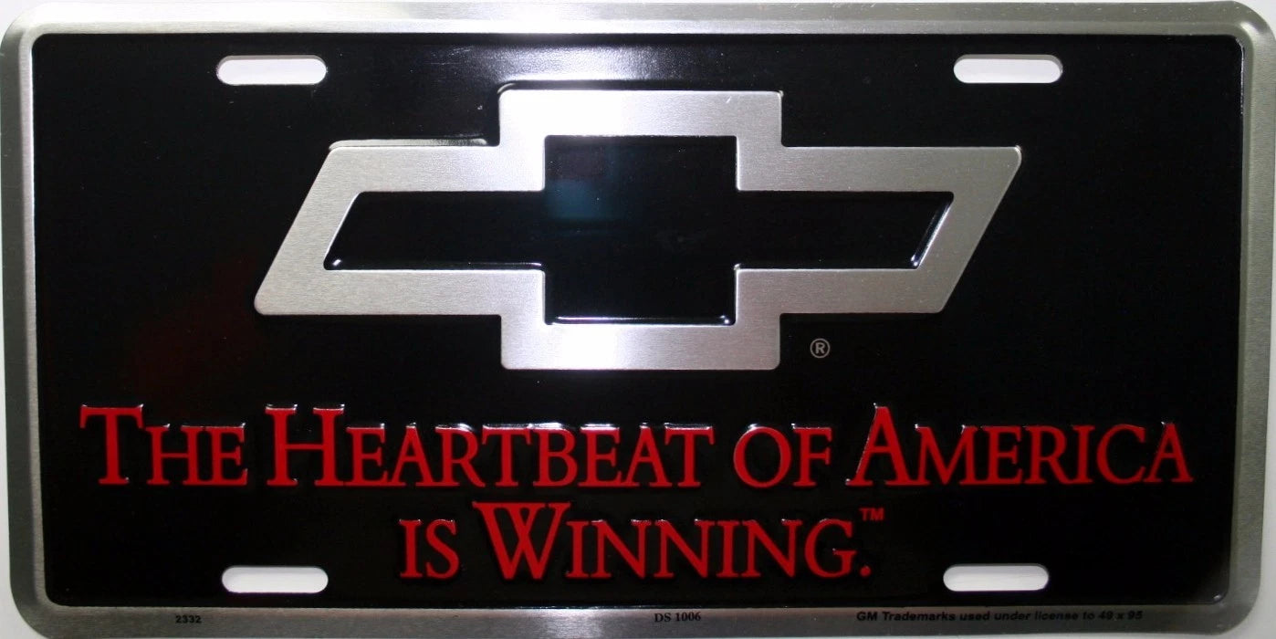Chevrolet GMC License Plate Emblem Bowtie Tag ID (Heartbeat SS)