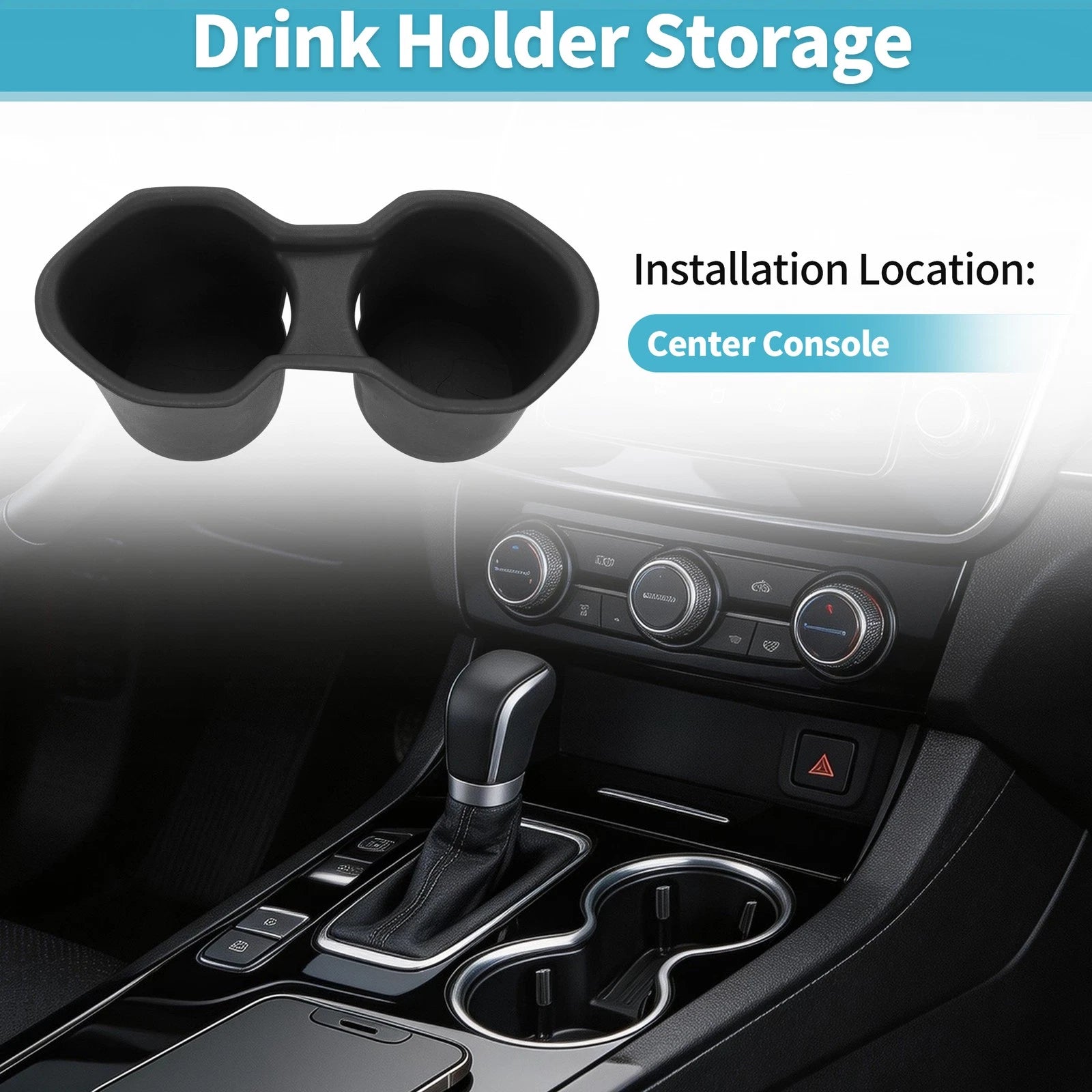Console Cup Holder Organizer for Subaru Forester (2025–2026) TPE Black 1 pcs