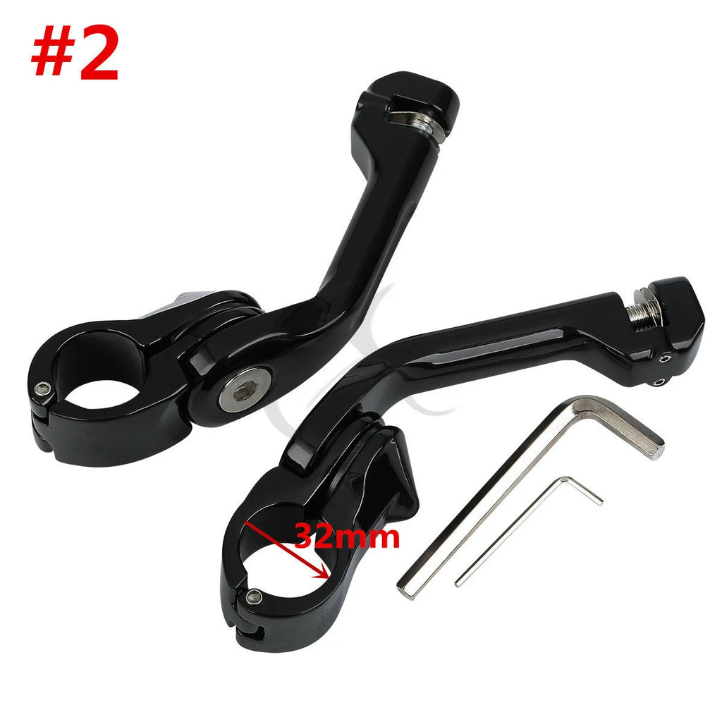 1.25" Long Angled Highway Engine Guards Foot Pegs for Harley Davidson
