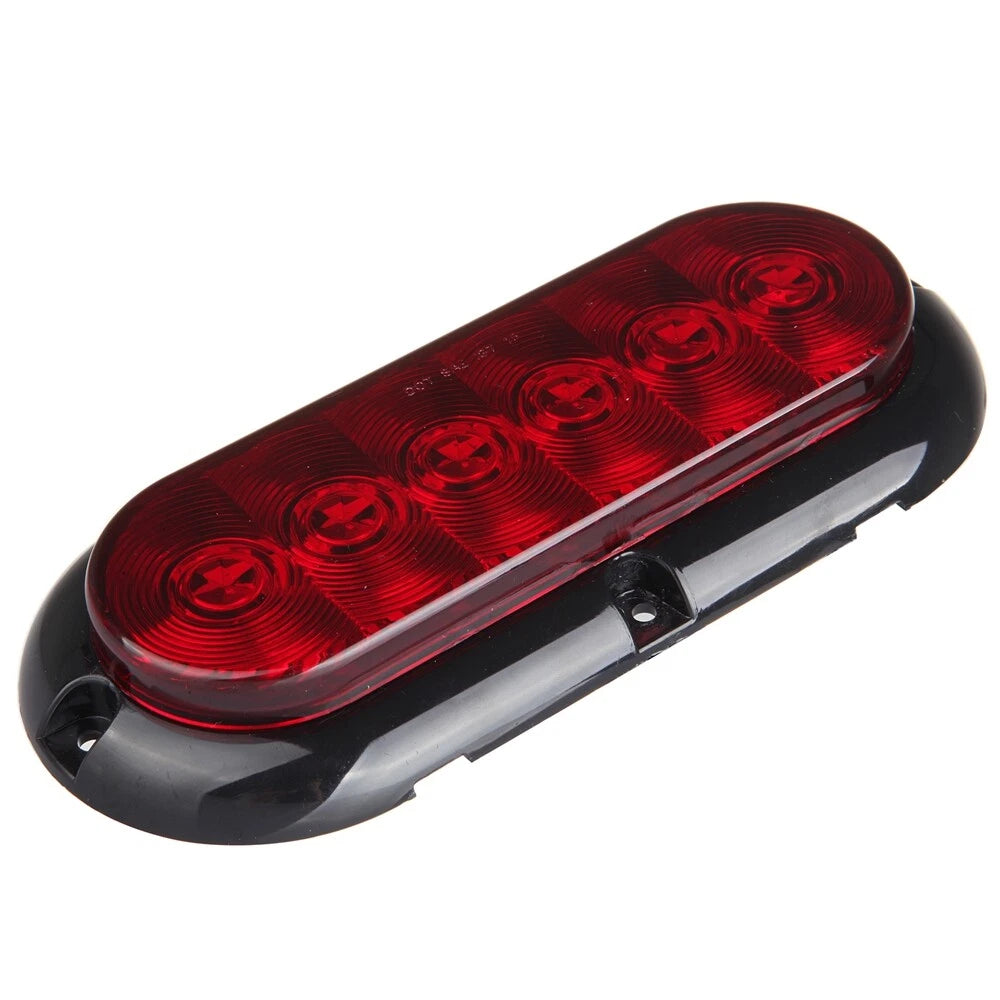 Set of 6 Red 6" Oval LED Trailer Truck Stop Turn Brake Tail Lights