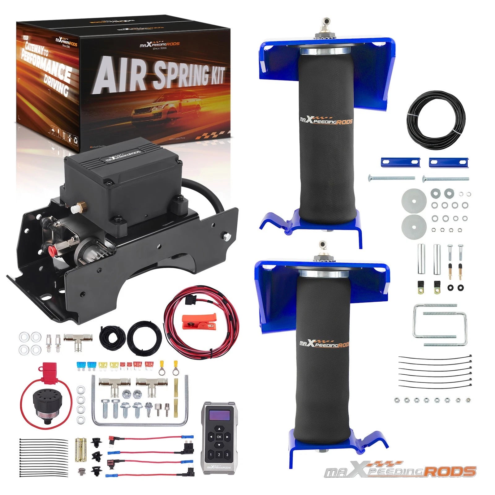 Wireless Air Compressor Kit + Air Spring Kit for Chevy Silverado 1500 (2007–2019)