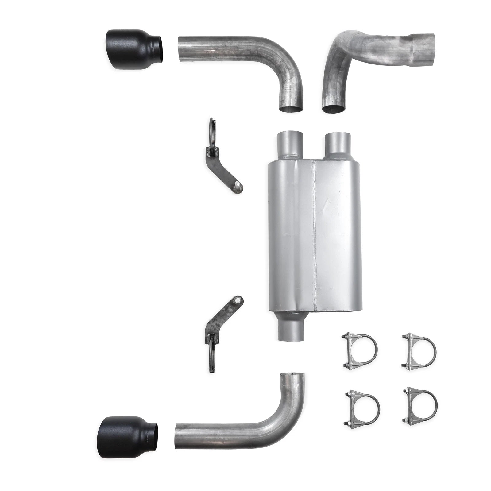 2.5" Dual Exhaust Kit for Jeep Wrangler (2018–2025) DBL Wall Black Tips