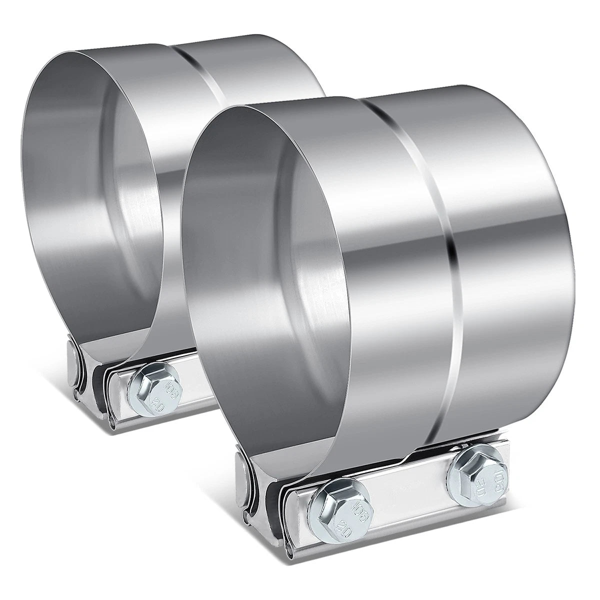 2X 4" Lap Joint Exhaust Band Clamp for Muffler Pipe Sleeve Coupler