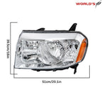 Left Headlight for Honda Pilot (2009–2011) Halogen Chrome