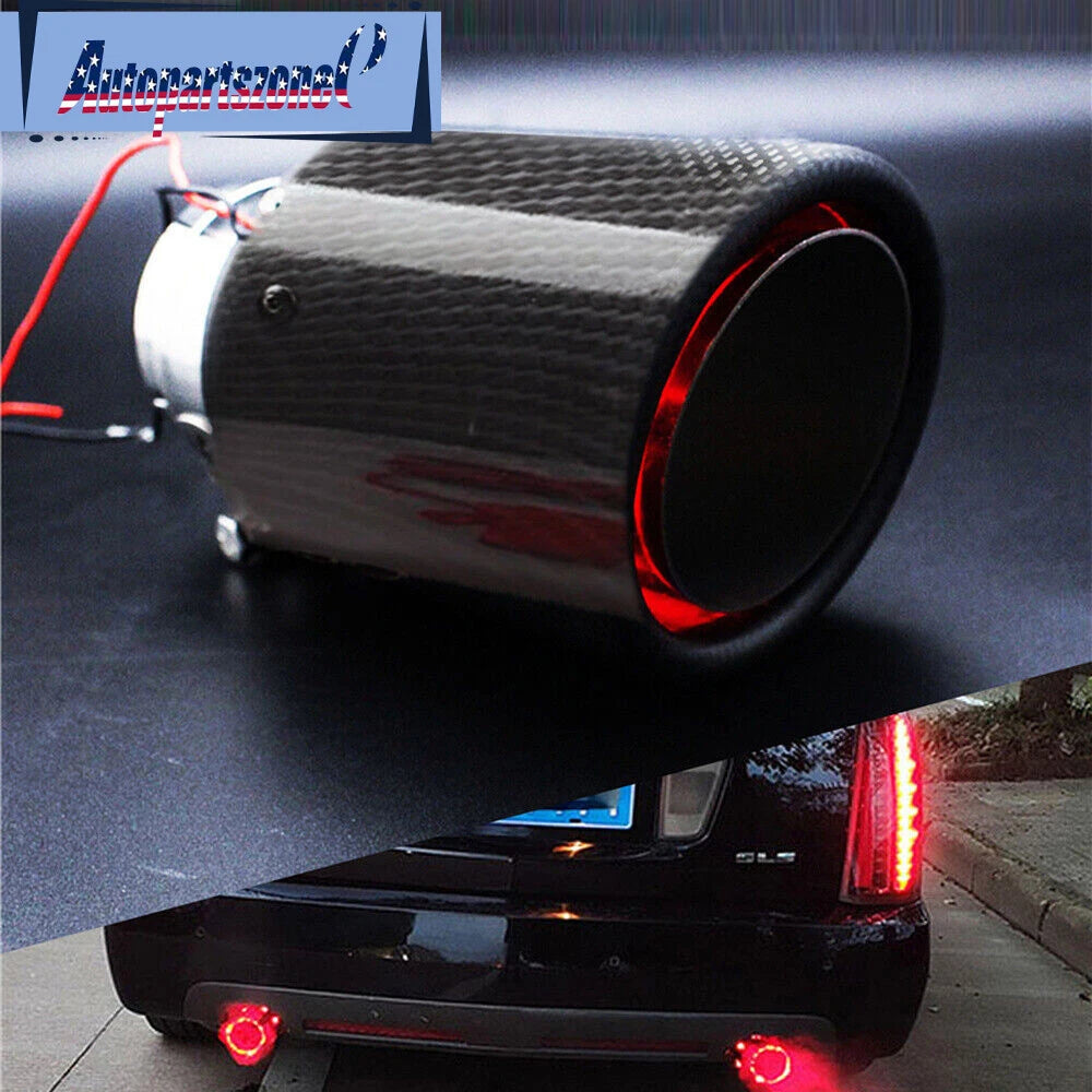2PC Carbon Fiber Exhaust Muffler Tips for Universal Fit (63mm-92mm)
