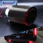 2PC Carbon Fiber Exhaust Muffler Tips for Universal Fit (63mm-92mm)