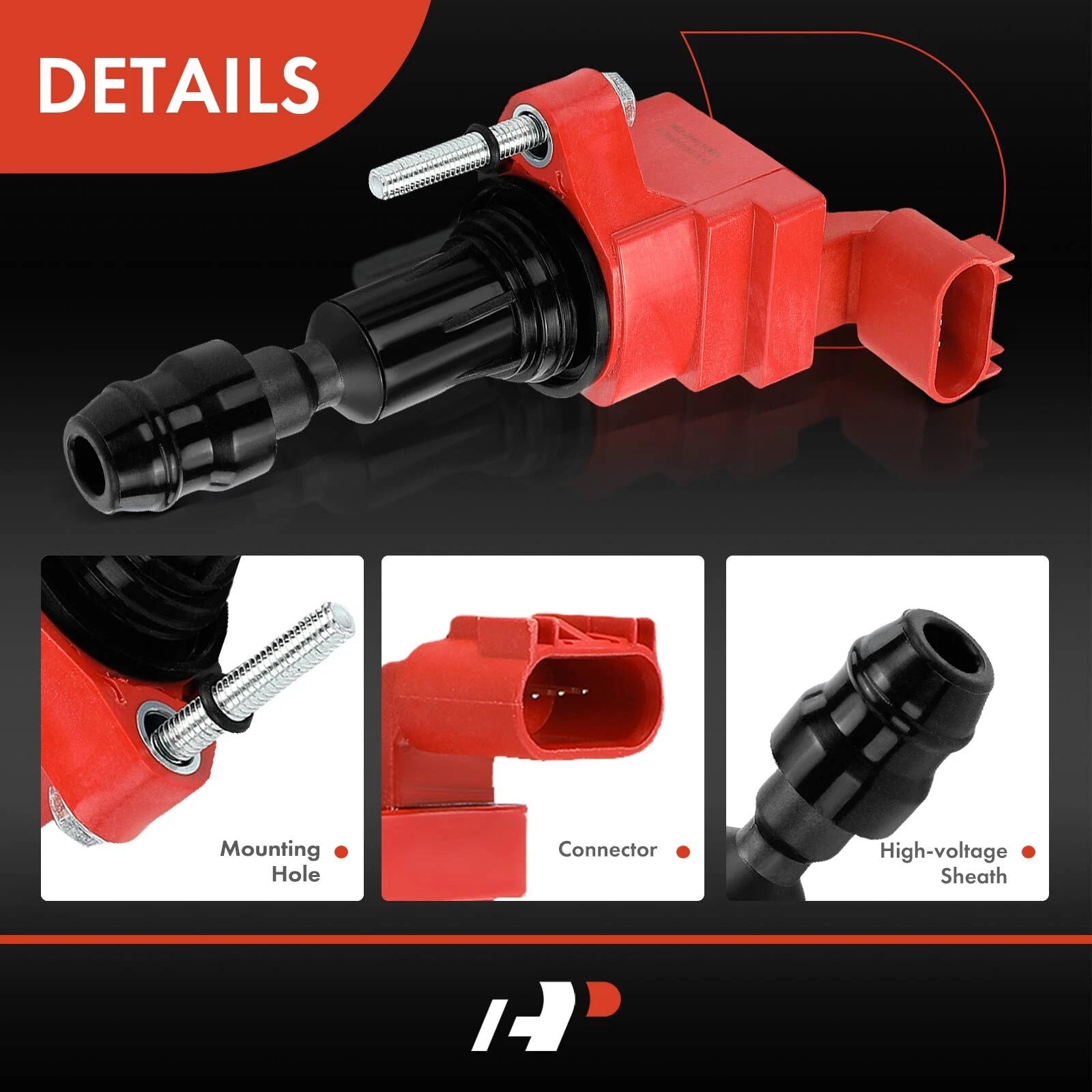 4x Red Ignition Coil for Chevrolet Equinox Malibu GMC Terrain (2010–2017)