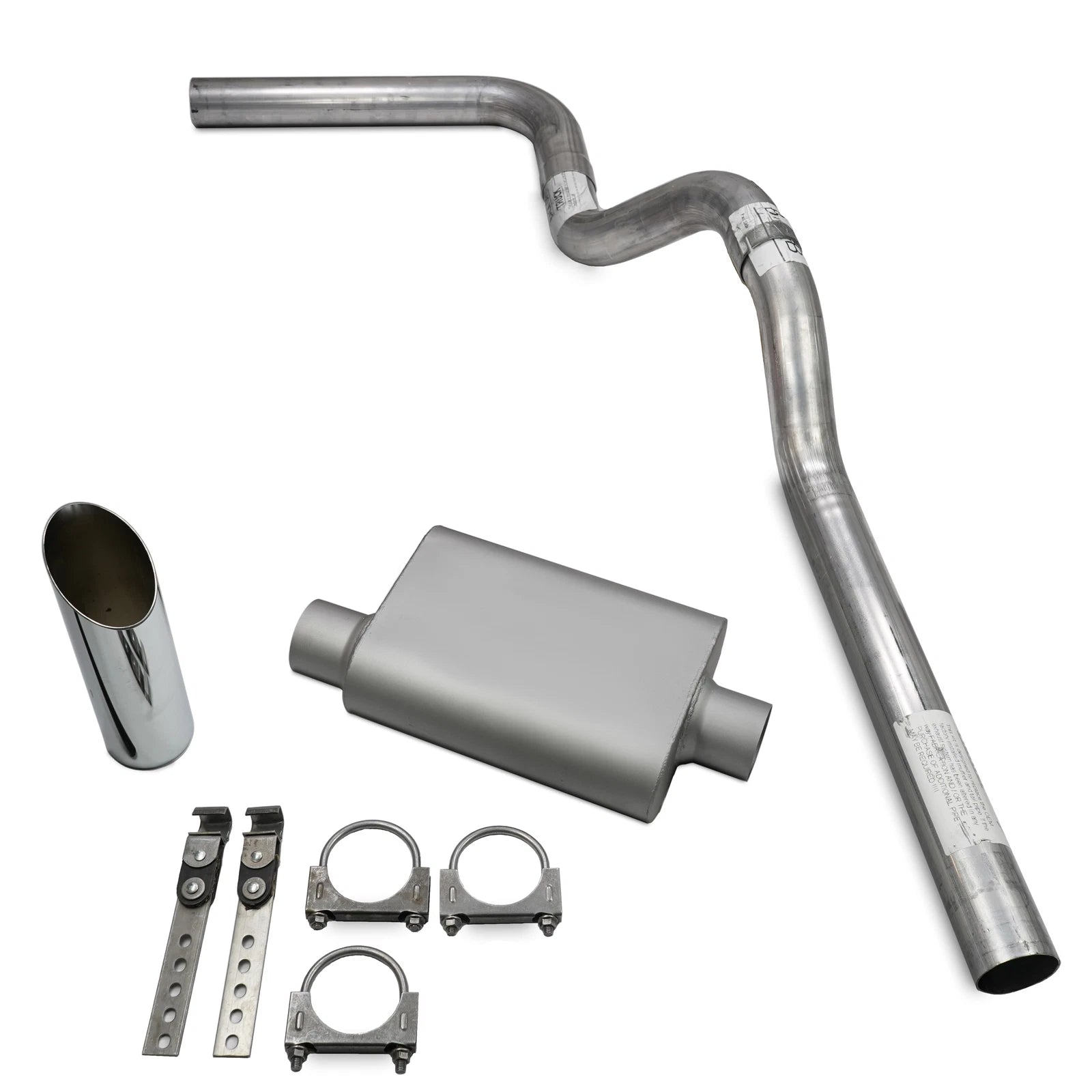 3" Exhaust Kit for Chevy GMC 1500 (2015–2018) - Dual Chamber Slash Tip