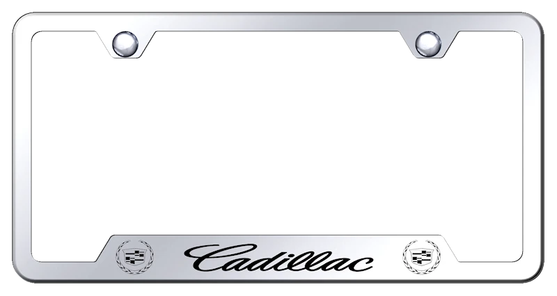 Chrome License Plate Frame with Emblem for Cadillac (2015–2024)