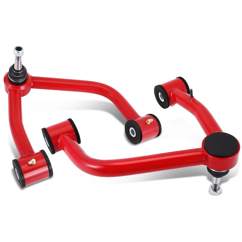 Pair of Red Front Upper Tubular Control Arms for Chevrolet Silverado 1500 (2019–2024)