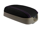 Carbon Fiber Console Lid Cover for Hyundai Elantra (2001–2006) Purple Stitch