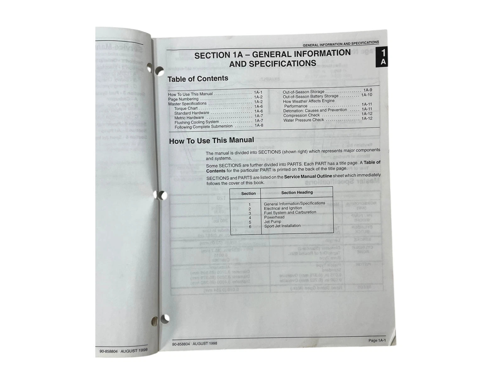 Service Manual for Mercury 120XR2 Sport Jet (90-858804)