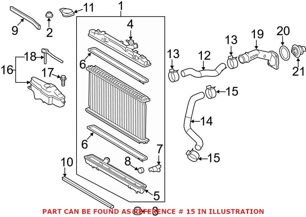 Radiator Hose Clamp for Lexus CT200h HS250h NX200t (2011–2018) 96136-44301