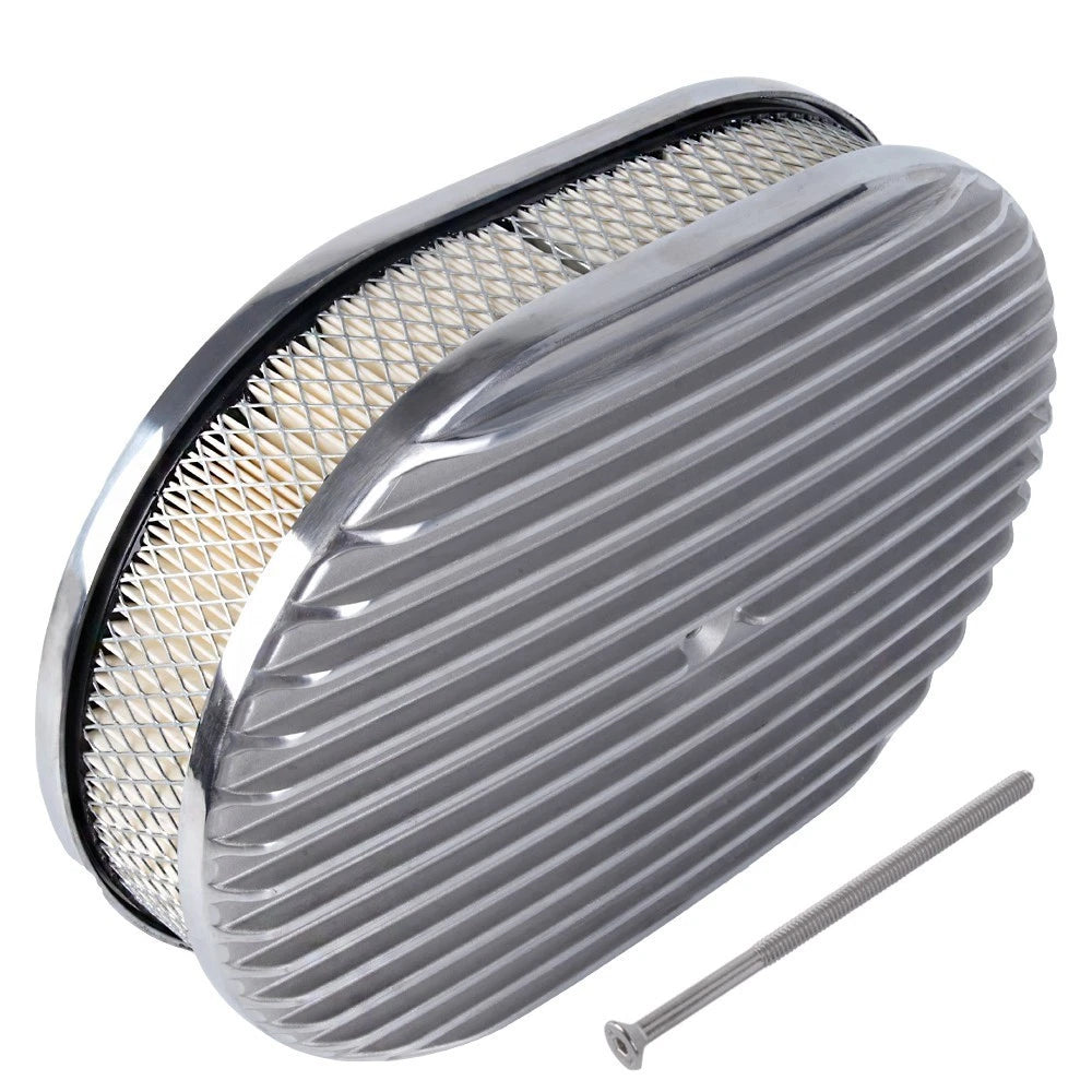 12" Full Finned Air Cleaner Set for 4-Barrel Carburetor (5-1/8" Neck)