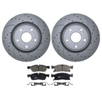 Front Brake Kit with Drilled 350mm Rotors & TRW Pro Ceramic Pads for Dodge Jeep