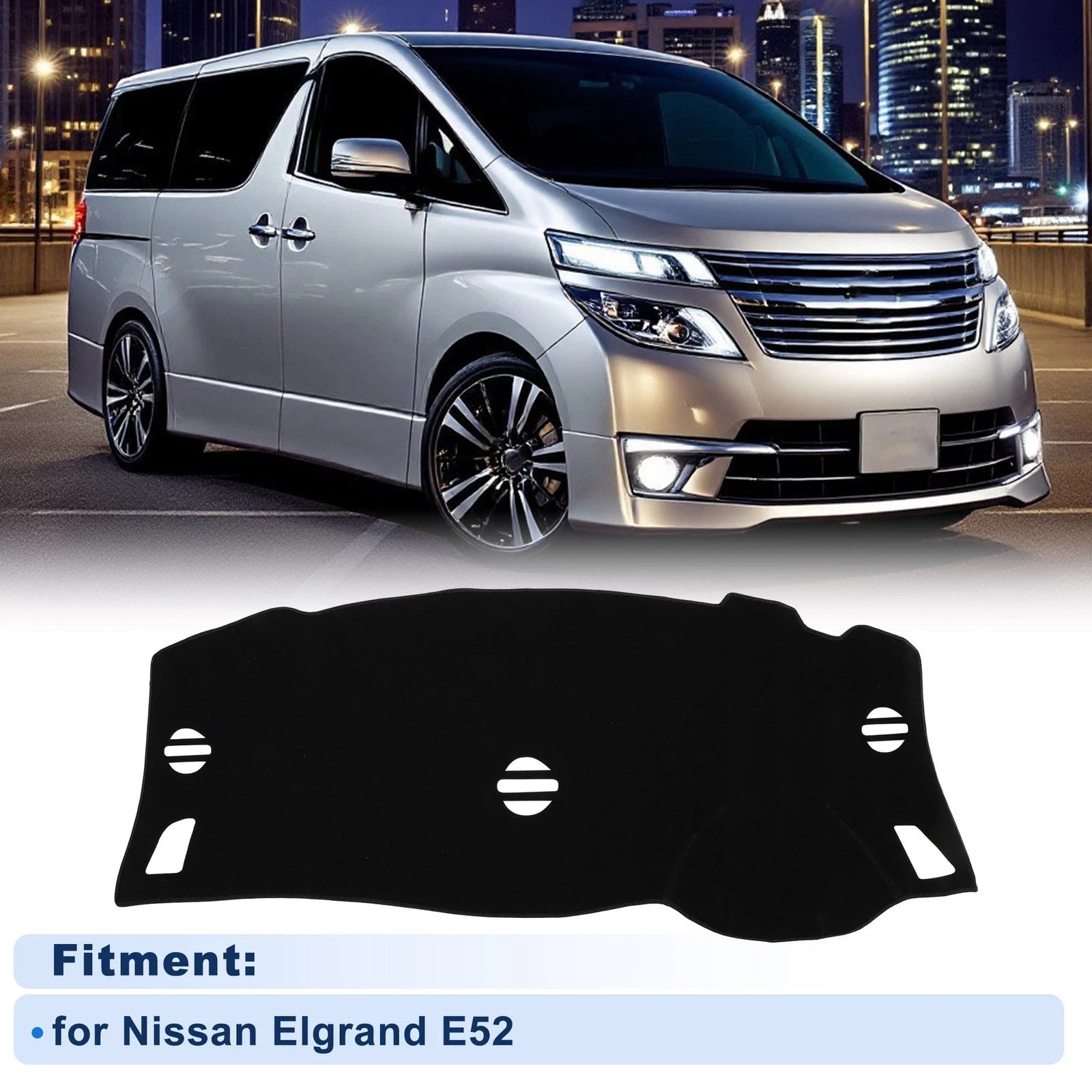 Dash Cover for Nissan Elgrand E52 (2010–2014) Polyester Black