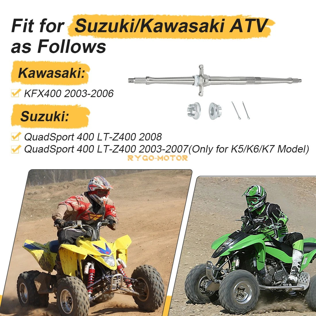Rear Axle Shaft for Suzuki Quadsport Z400 (2003–2008)