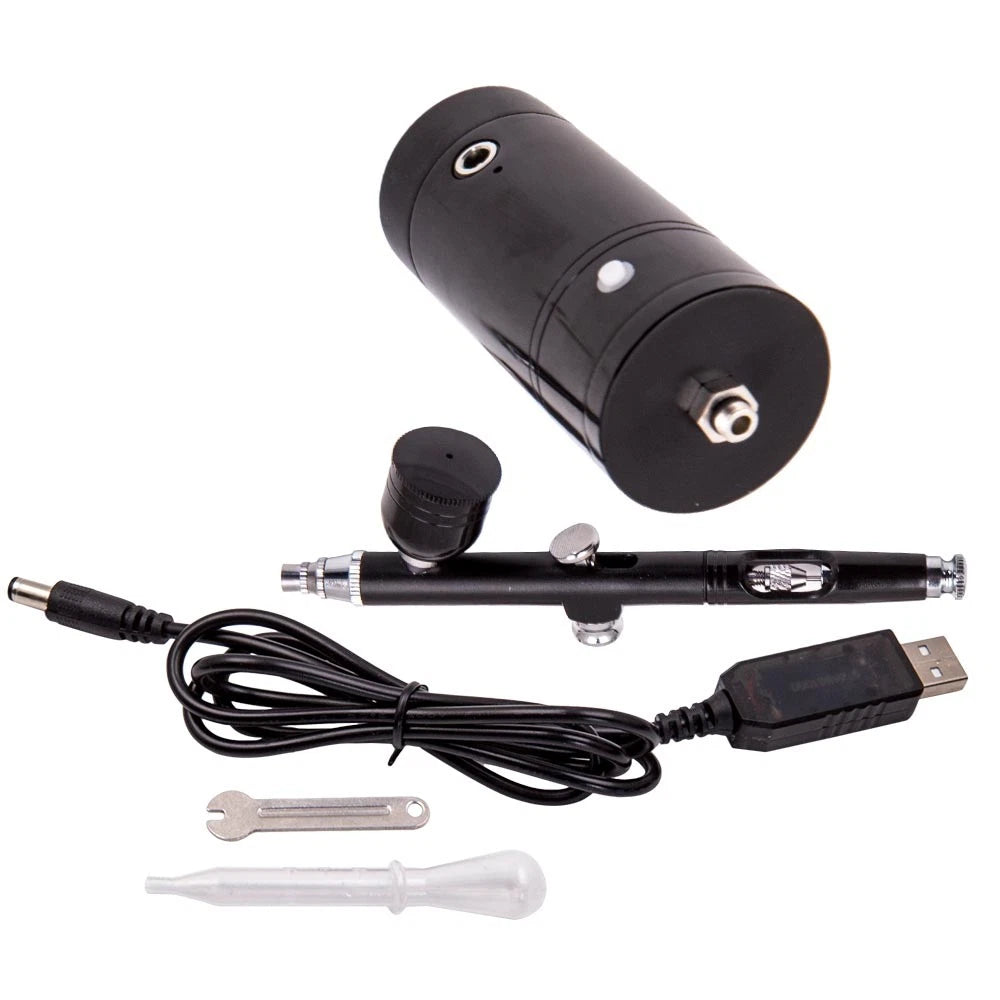 Airbrush Air Compressor Kit with 0.3mm Nozzle Spray Gun