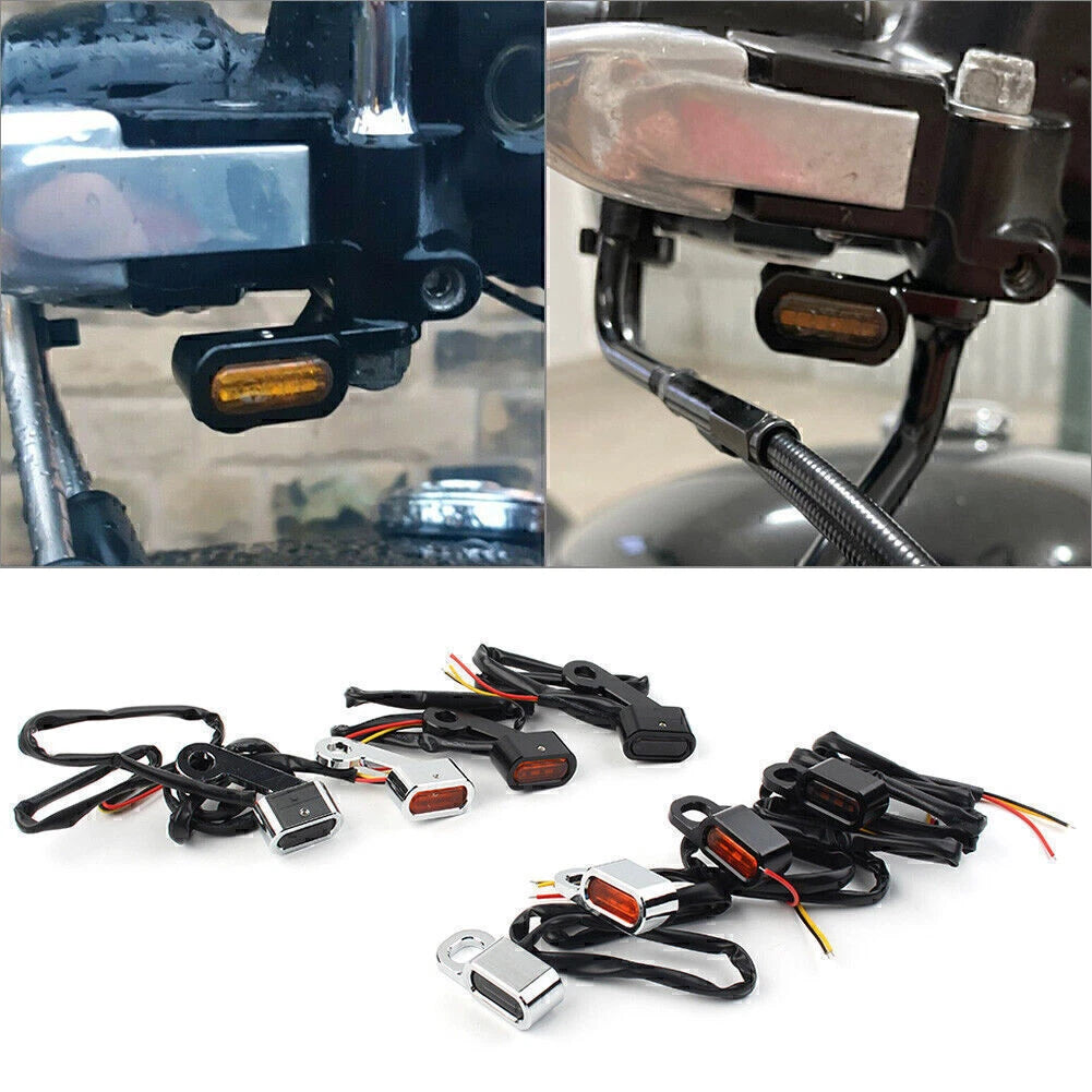 Chrome Smoke Mini LED Turn Signal Light for Harley Sportster 883 (2004–2021)