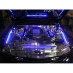 Polished Stainless Fender Top Caps w/White LED for 2006-2009 Ford Mustang V6/GT