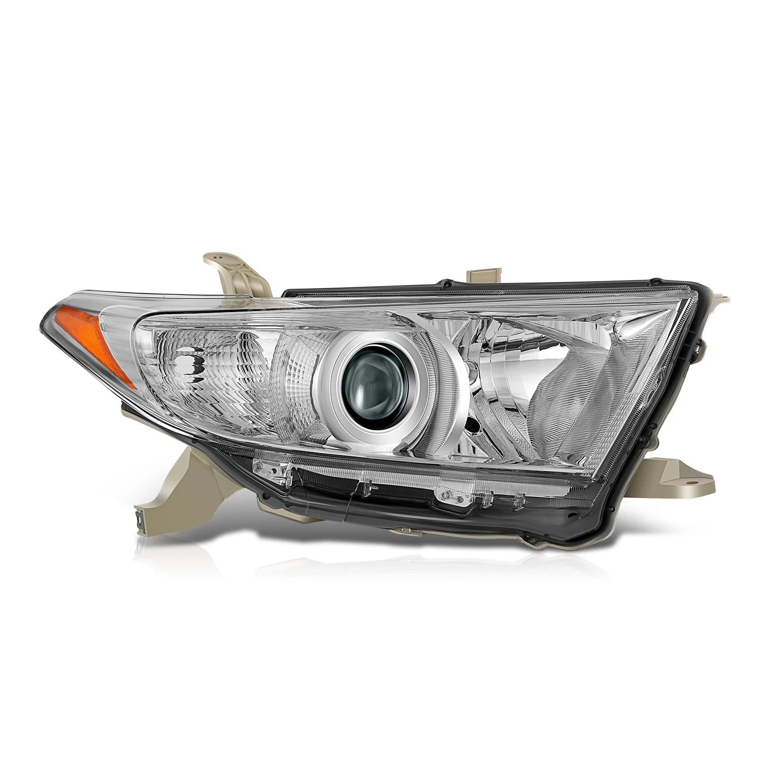 Right Side Chrome/Amber Projector Headlight Lamp for Toyota Highlander (2011–2013)