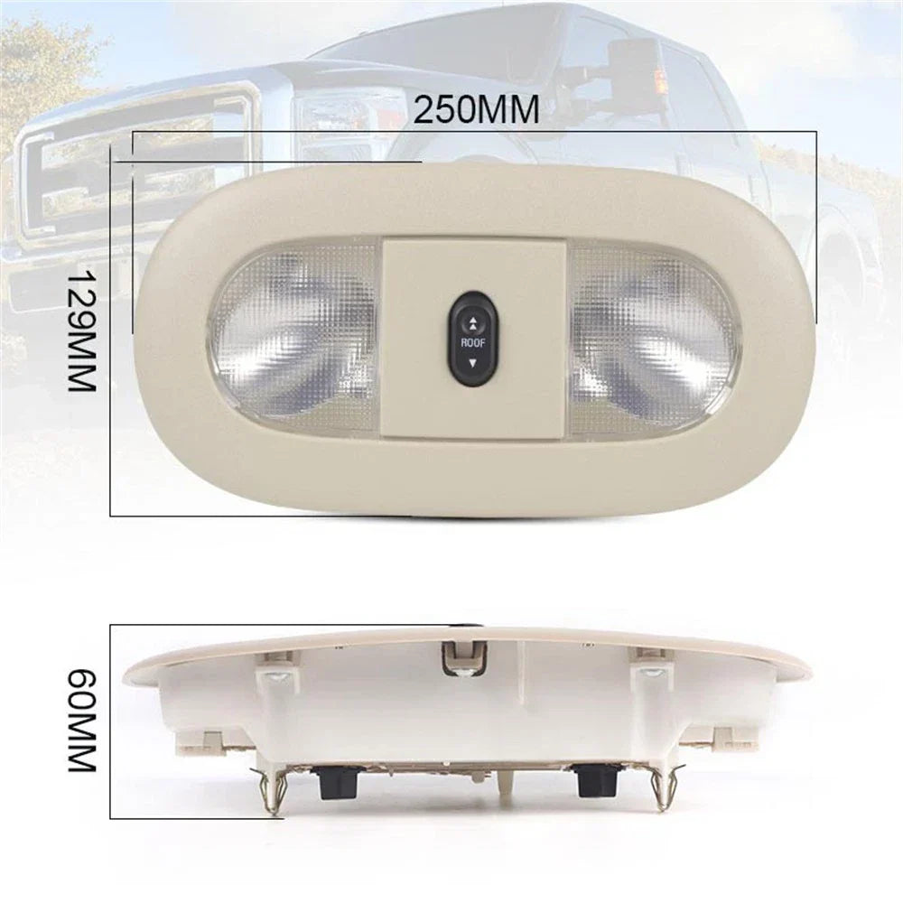 LED Front Overhead Console w/ Dome Map Lamp & Sunroof Switch for Ford Super Duty