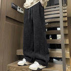 Set of 2 Men’s Straight Suit Pants Loose Fit Solid Color