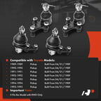 Front Upper and Lower Ball Joints for Toyota Pickup (1989–1995) RWD 2DR