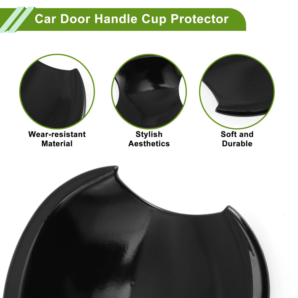 Set of 4 Door Handle Cup Protectors for Honda Civic 8th (2006–2011) Gloss Black