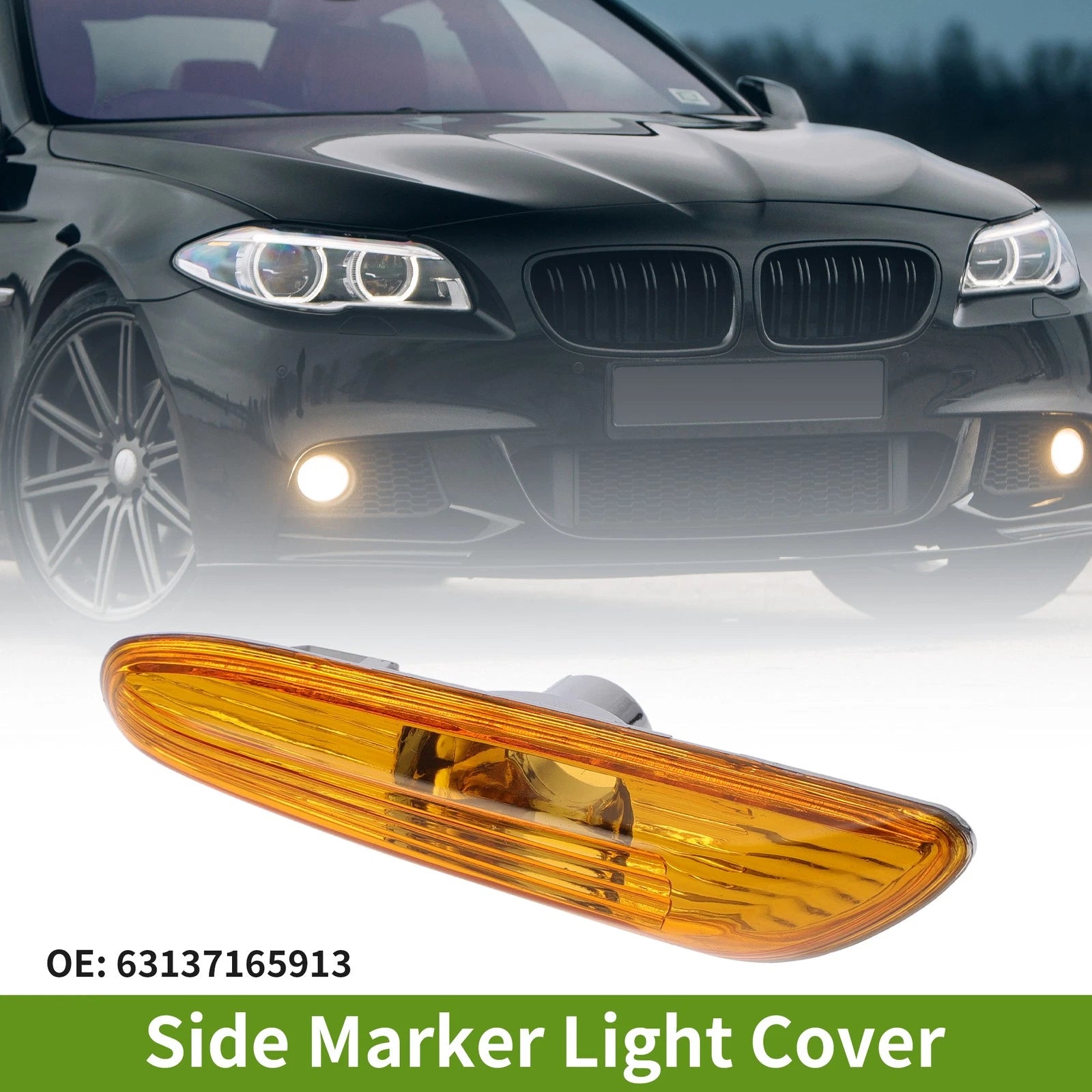 1 Pc Left Side Marker Light Cover for BMW 320i (2002–2005) 63137165913 Yellow
