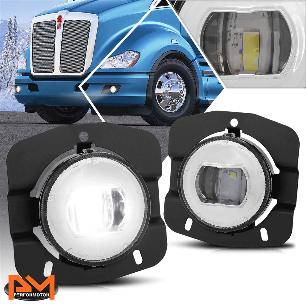 LED Chrome Housing Front Bumper Projector Fog Light Lamp for Kenworth T680 (2011–2024)