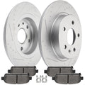 Set of 4 Slotted Ceramic Brake Pads & Rotors for Chevy Cruze Sonic Trax