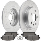 Set of 4 Slotted Ceramic Brake Pads & Rotors for Chevy Cruze Sonic Trax