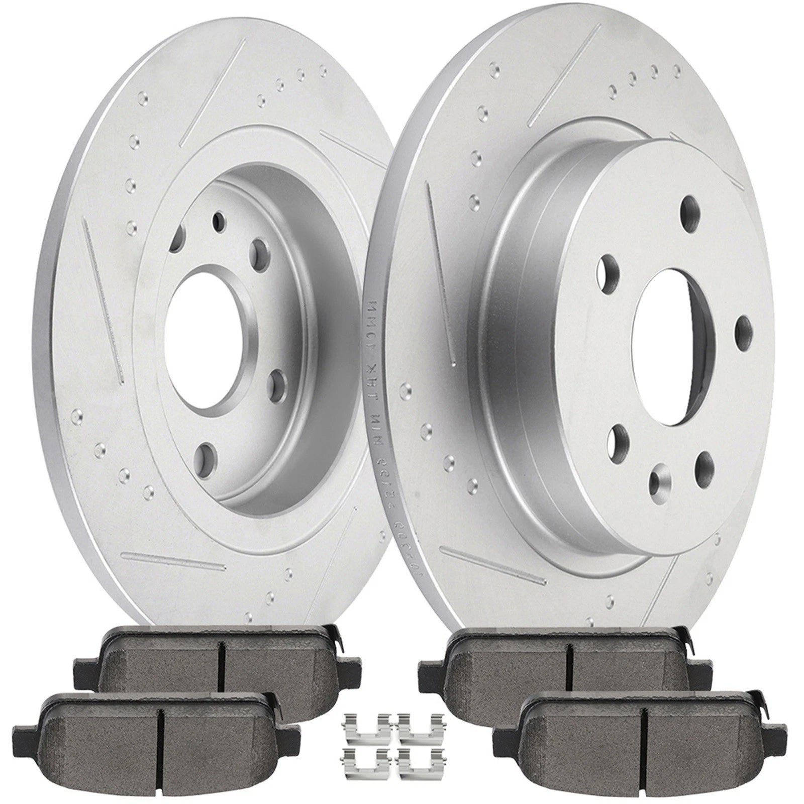 Set of 4 Slotted Ceramic Brake Pads & Rotors for Chevy Cruze Sonic Trax