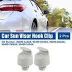 2X Sun Visor Clip for Nissan  - Plastic Hook Retainer Gray