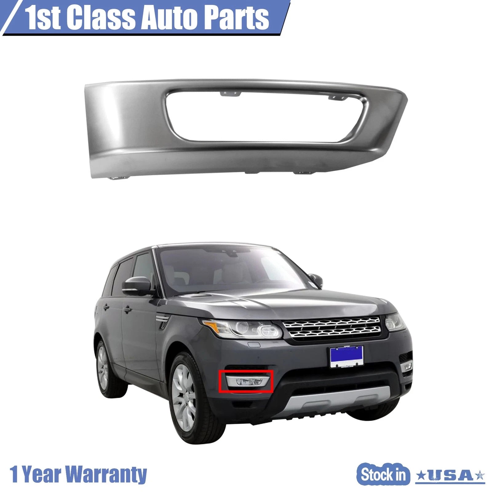 Front Right Bumper Trim Fog Light for Land Rover Range Rover Sport (2014–2017)