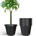 Set of 5 Heavy Duty Black Plastic Nursery Plant Containers