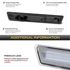 2X Clear Lens Red LED Rear Side Marker Lights for Dodge Challenger (2015–2023)