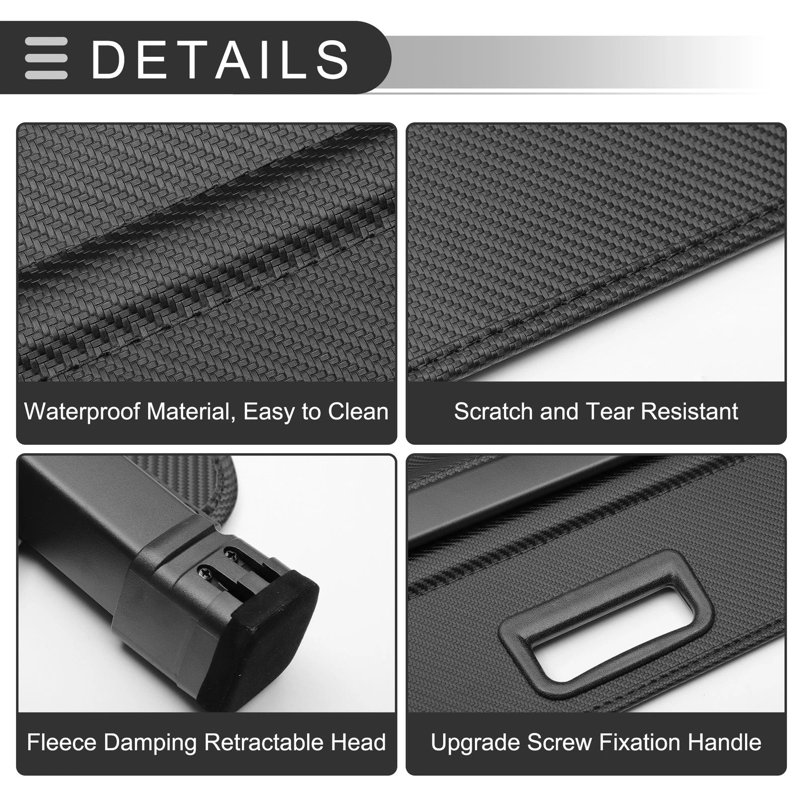 Retractable Cargo Cover for Toyota 4Runner (2010–2024) Carbon Fiber Black