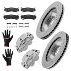Front Drilled Rotors Brake Calipers Pads Kit for Chevy Silverado 1500 (1999–2006)