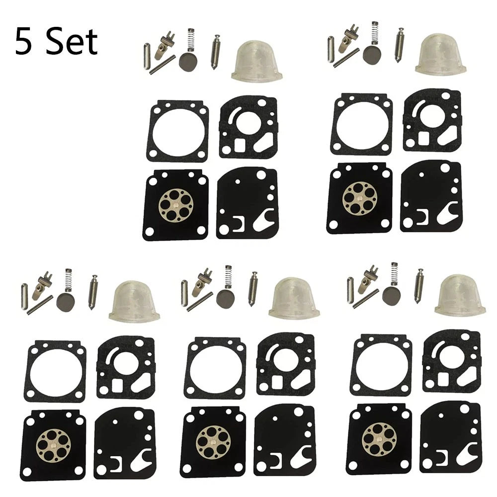 Set of 5 Carburetor Repair Kits for Zama RB-115 C1U-W18 C1U-W18A C1U-W24