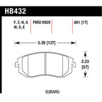 Set of 2 Brake Pads for Subaru Impreza Legacy 9-2X