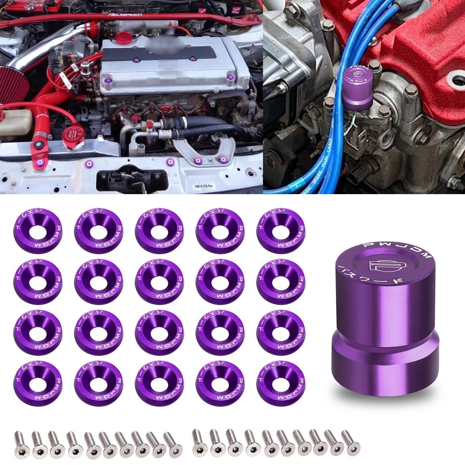 VTEC Solenoid Valve Cover Washer Kit for Honda (Purple) (2008–2013)