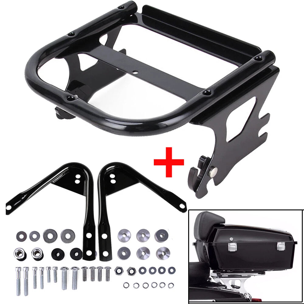 Detachable Two-Up Tour Pack Mount Luggage Rack for Harley