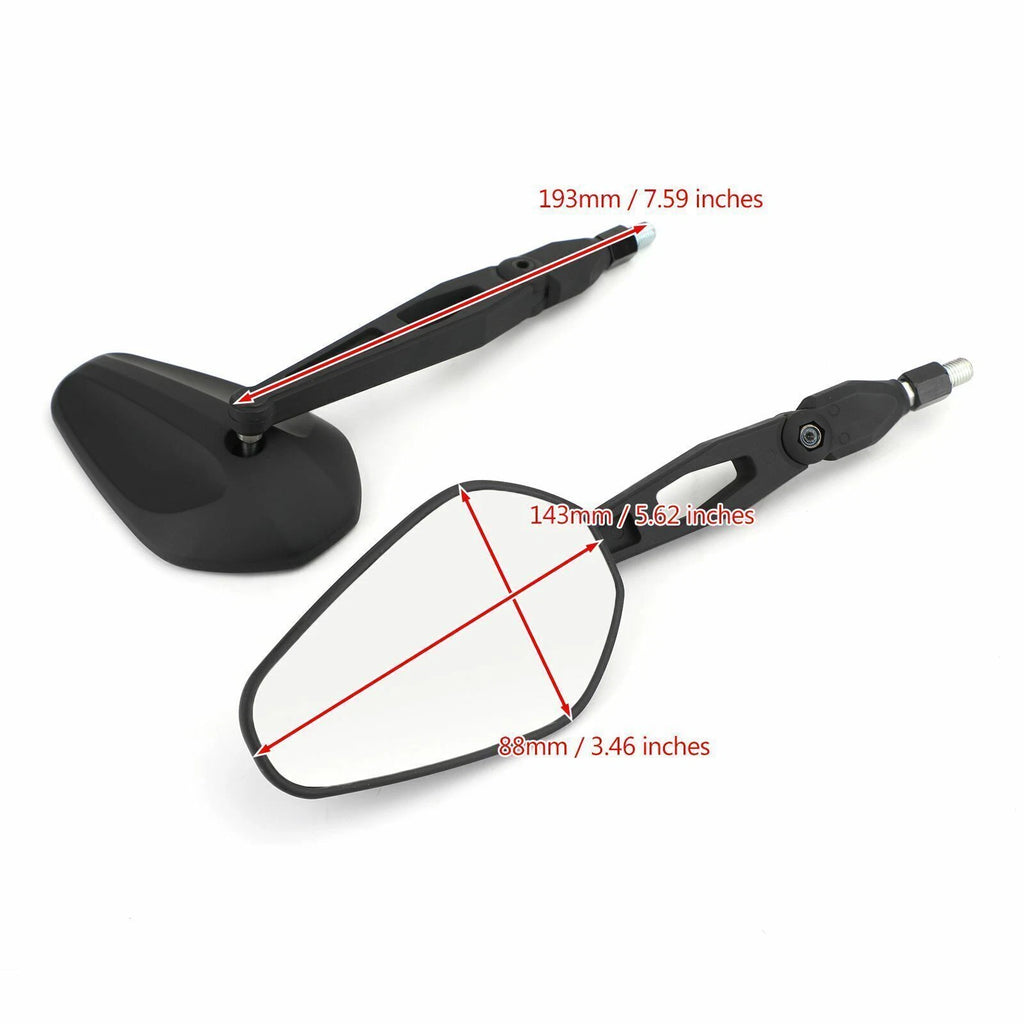 M10 10mm Rearview Side Mirrors Pair for Motorcycle Custom T9