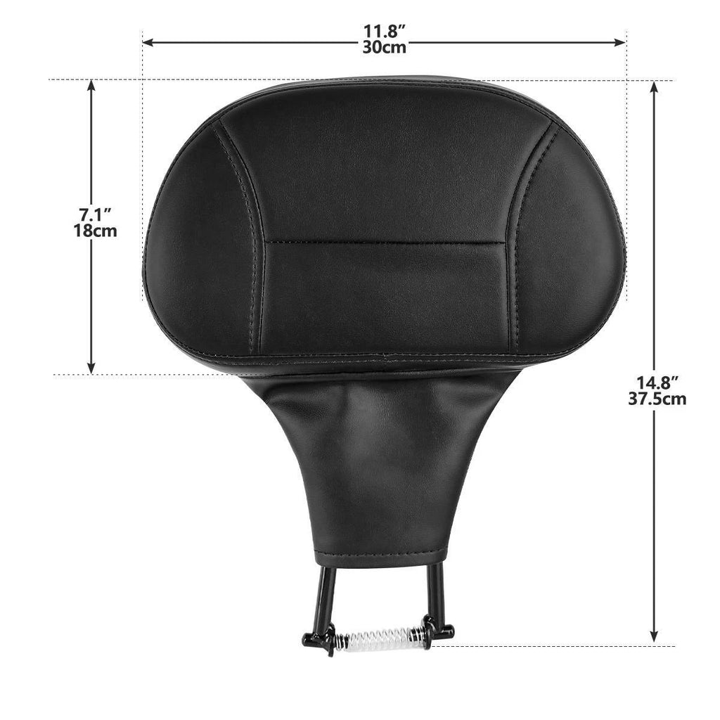 Black Front Driver Rider Backrest for Harley Electra Road Glide (2009–2023)