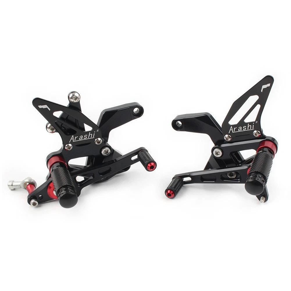 2X Rear Footpegs Footrest for Kawasaki Z900 (2021–2023) Black Aluminum