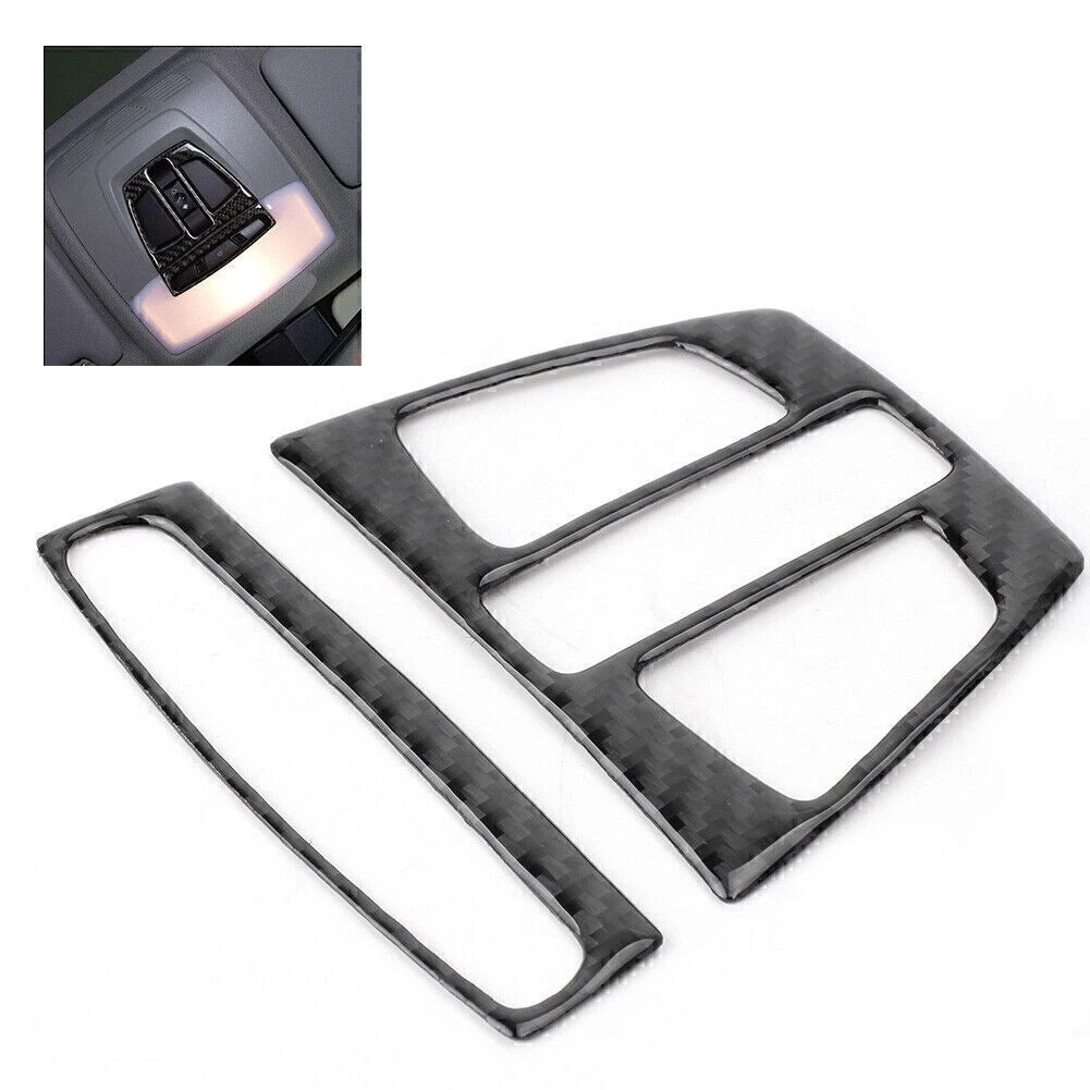 2X Carbon Fiber Reading Light Cover Trim for BMW X1 X5 X6 F20 F30 F32 F34