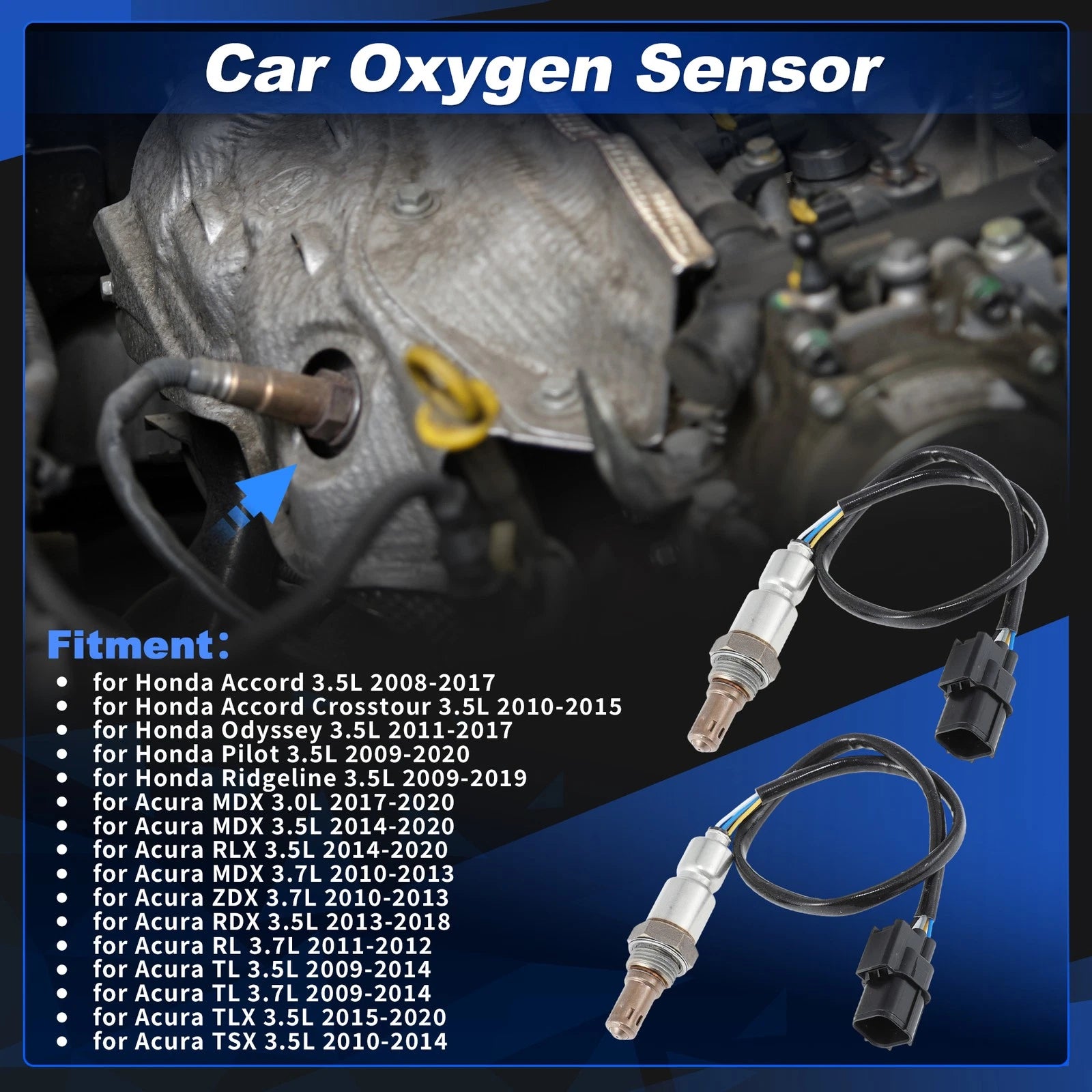 2X Upstream Oxygen Sensor for Honda Accord 3.5L (2008–2017) 25025059/35035065