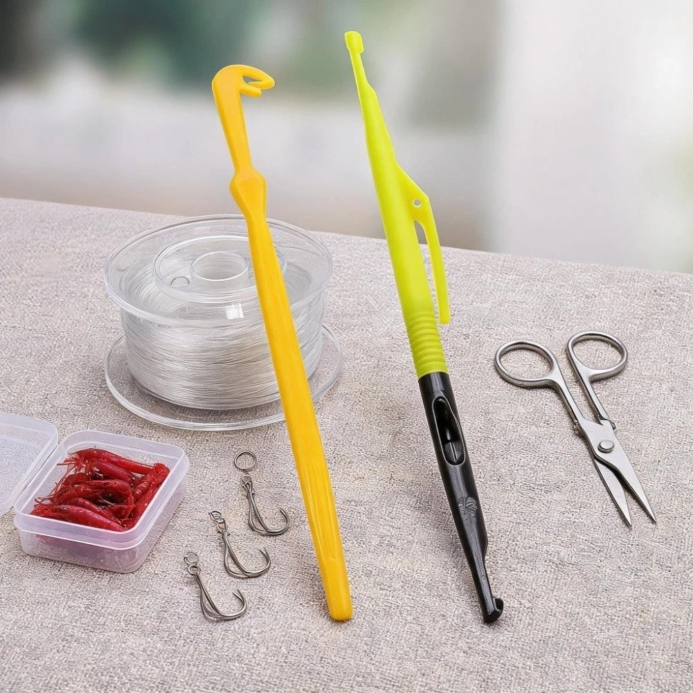 Set of 2 Plastic Dual Purpose Fishing Tool Hook Remover and Bait Needle
